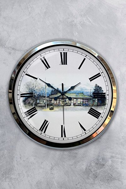 Kasva Concept Gift 40 cm Chrome Metal Hairdresser Wall Clock