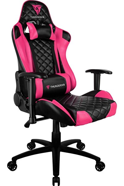 ThunderX3 TGC12 Gaming Chair — Air Ventilation, Adjustable Armrests, PU Leather, Fuchsia