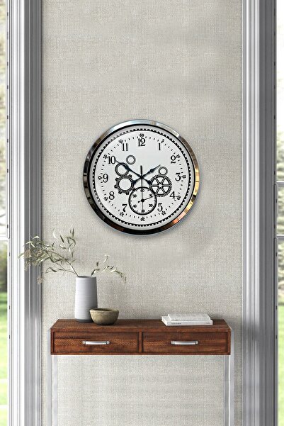 Kasva Concept Hediyelik 40 Cm Krom Metal Mutfak Duvar Saati