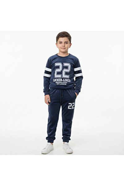 alqarat "القارات" Kids velvet Tracksuit Casual Set