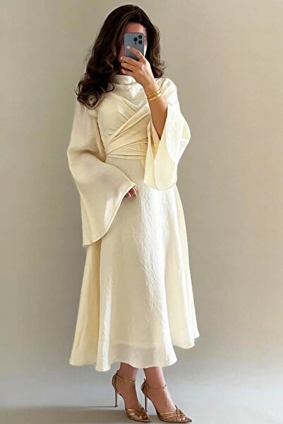 leevan fashion فستان ماكسي باكمام طويلة وواسعه