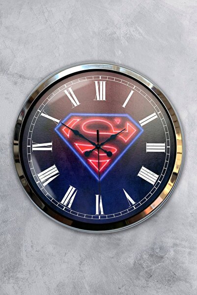 Kasva Concept 40 cm Chrome Metal Vintage Wall Clock Gift