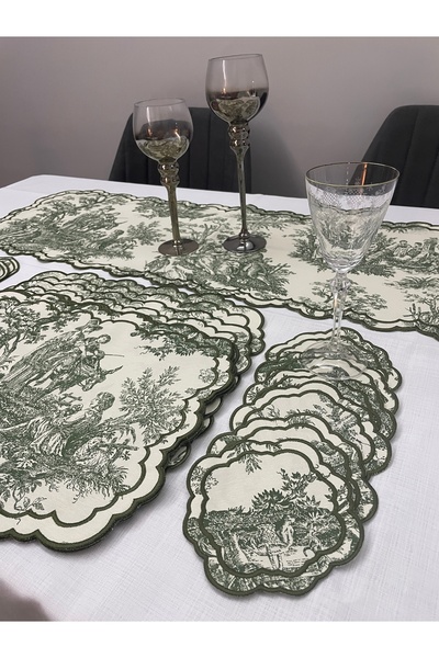 Home Village serisi yeşil fransız köylü amerikan servis runner takımı