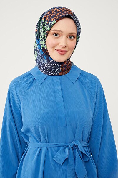 Levidor Kot Mavi Mine Çiçeği Aura Eşarp