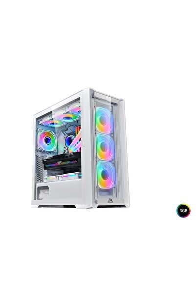 mofan Mf2902w Pc Gaming Kasa 360 Seri 80 Plus 850W Power Supply 4*Fan Beyaz