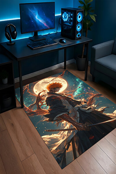 Halura Bleach Ichigo Anime Kaymaz Taban Makinede Yıkanabilir Oyuncu Gamer Gen...