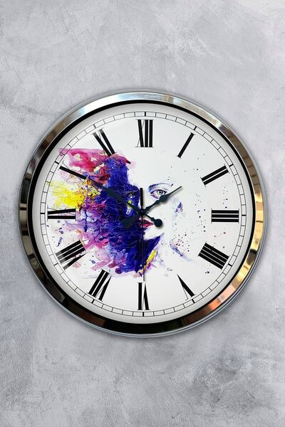 Kasva Concept ساعة حائط للفتيات الصغيرات من معدن الكروم مقاس 40 سم