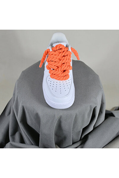 Nike Air Force 1 Low Custom Rope Laces Orange Strike-Neon Thick Lace Sneakers