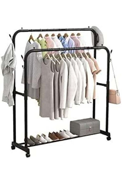 Generic Clothes Organizer And Holder Metal Stand Black 150x96x45cm