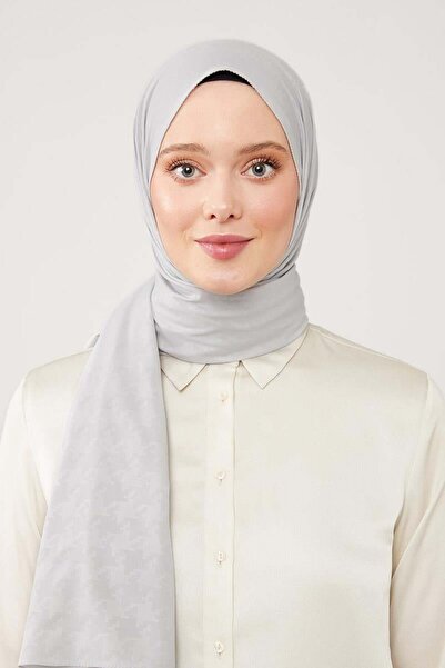 Levidor Ασημένιο σάλι ζακάρ με μοτίβο παζλ Elegance