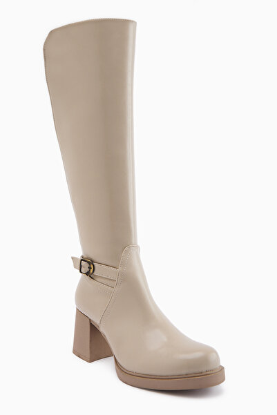 Limoya Gerti Beige Heeled Women's Boots