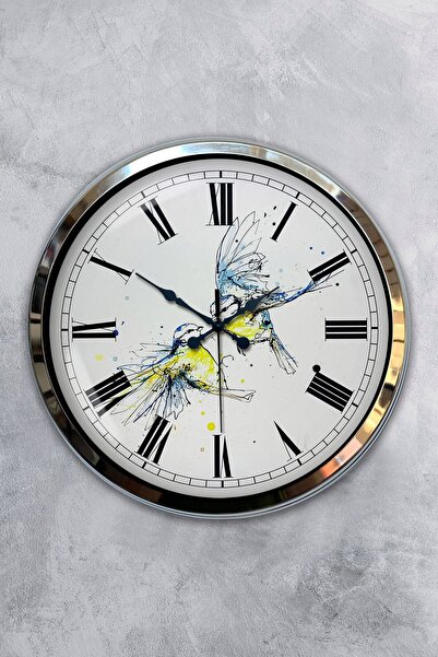 Kasva Concept 40 cm Chrome Metal La Case De Papel Wall Clock
