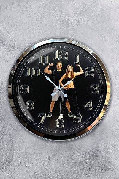 Kasva Concept ساعة حائط كاميرا معدنية كروم مقاس 40 سم