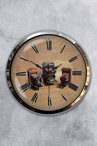 Kasva Concept 40 cm Chrome Metal Eiffel Tower Wall Clock