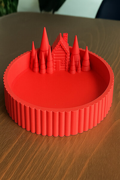 SLM Stylish Christmas Villa Tray Red