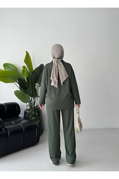 Tarzımızbir Half-Zip Modal Fabric Top and Bottom Hijab Set