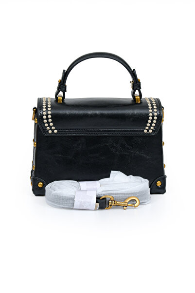 Levidor Authentic Phaeton Metal Logo and Embroidery Detailed Small Size Women's Hand and Shoulder Bag Lv930573 Black