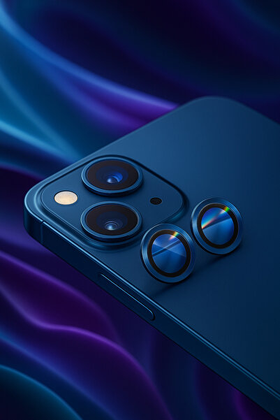 CAMCI İphone 13 / İphone 13 Mini Uyumlu Şık Metal Kamera Lensi Koruyucu