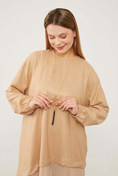 Levidor K.Bej Asymmetric Cut Chiffon Detailed Tunic Set