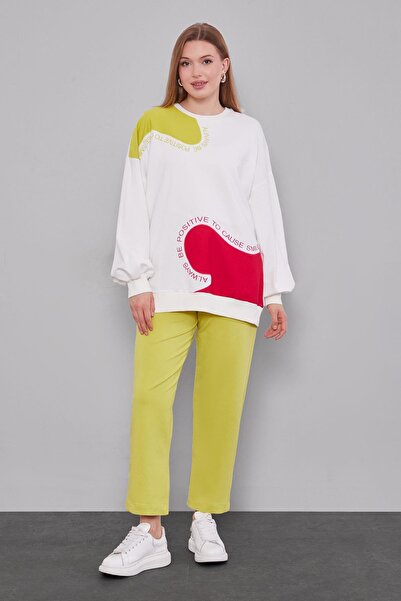 Levidor Pistachio Green Shoulder Detail Sweatshirt