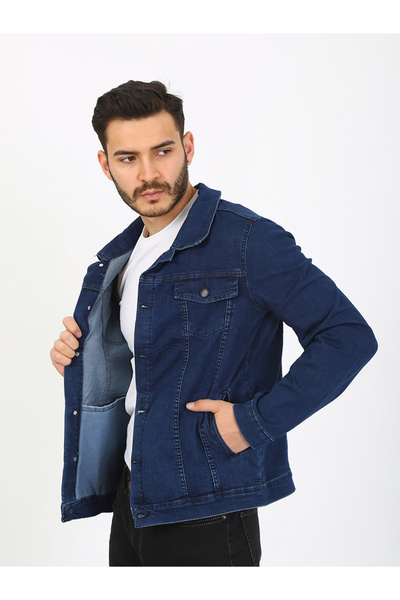 DENIM MAN Navy Blue Men's Jacket