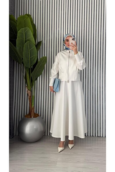 Molly Nelly Women's Double Zipper Cardigan Skirt Hijab Scuba Suit