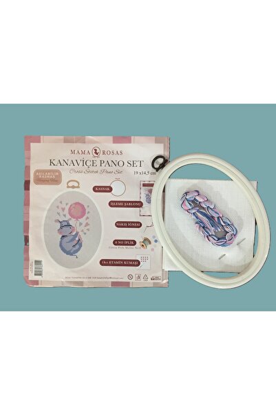 Besa Mama Rosas Kanaviçe Pano Set -Sevimli Arı & 19 x 14,5 cm