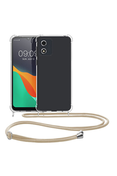 KWmobile Case for Motorola Moto E13, Transparent/Gold, Silicone, KWM000019ZE002C