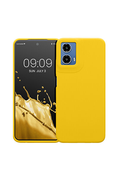 KWmobile Case for Motorola Moto G34, Yellow, Silicone, KWM000022QS005C