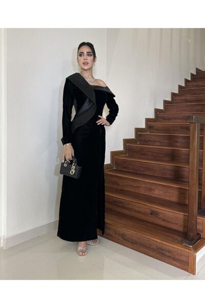 Heidi Black felt dress with a macchiato insert