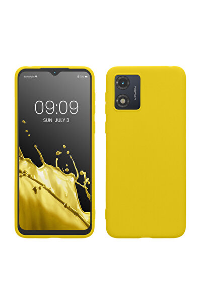 KWmobile Case for Motorola Moto E13, Yellow, Silicone, KWM000018HK008C
