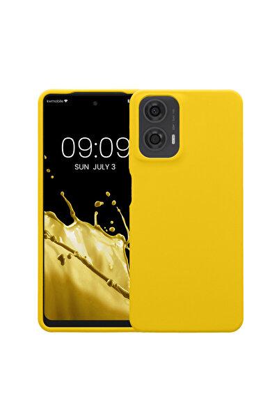 KWmobile Case for Motorola Moto G24/Moto E14/Moto G04, Yellow, Silicone, KWM000022RP005C
