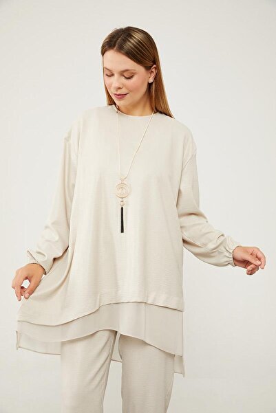 Levidor Asymmetric Cut Chiffon Tunic Set