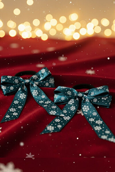 Jaida Moda Women's Snowflake Figured Elastic Bow Model Set of 2 – New Year's Brooch