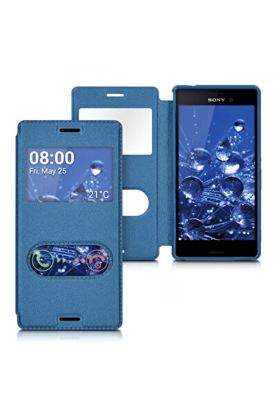 KWmobile Θήκη για Sony Xperia M4 Aqua, - Δερμάτινο, μπλε, 37417.17