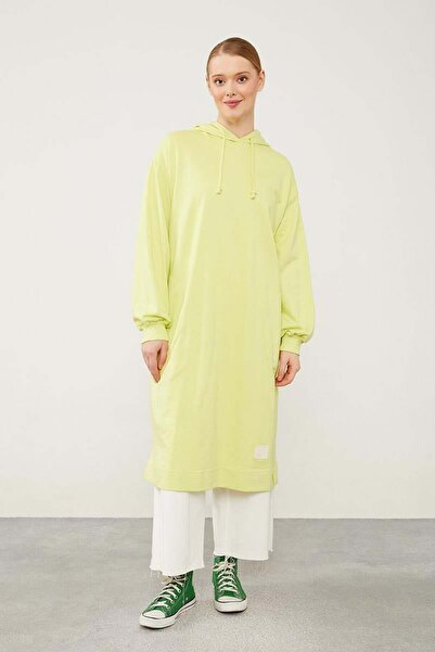 Levidor A.Yeşil cu glugă Hanorac lung cu buzunare ascunse