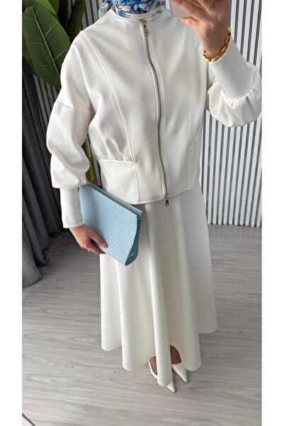 Molly Nelly Women's Double Zipper Cardigan Skirt Hijab Scuba Suit