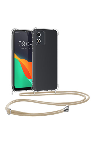 KWmobile Case for Motorola Moto E13, Transparent/Gold, Silicone, KWM000019ZE002C