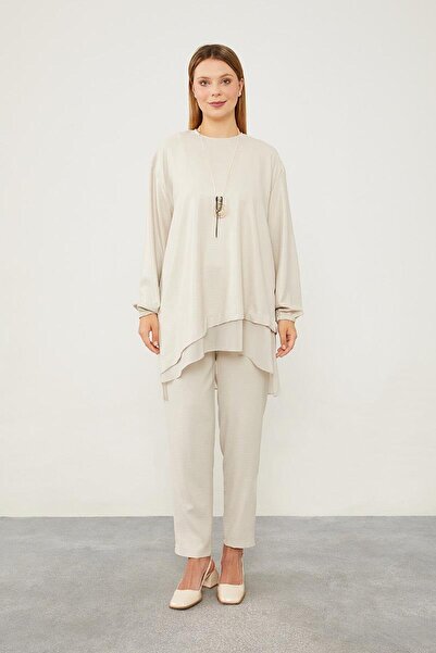 Levidor Asymmetric Cut Chiffon Tunic Set