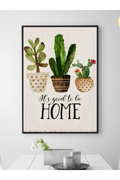 ARTCASTLE Ξύλινο πλαίσιο με μονό πίνακα, πίνακας κουζίνας home sweet home