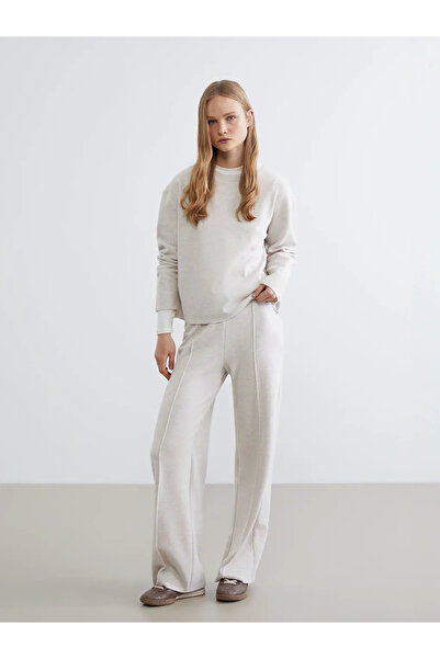 LC Waikiki Xside Beige Elastic Waist Wide Leg Women's Sweatpants