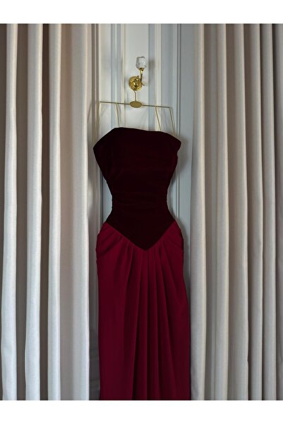 Heidi burgundy wool dress