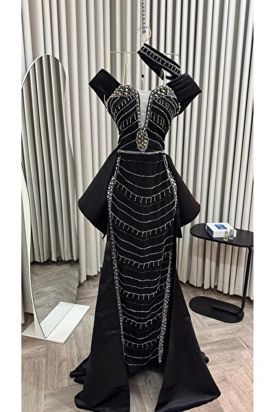 Heidi fully embroidered black dress