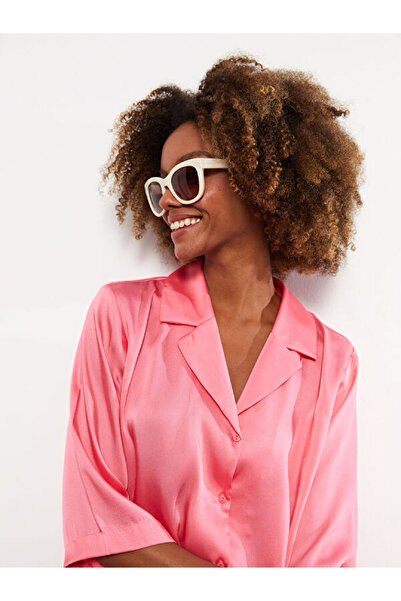 LC Waikiki Front Button Closure Plain Satin Women's Shirt