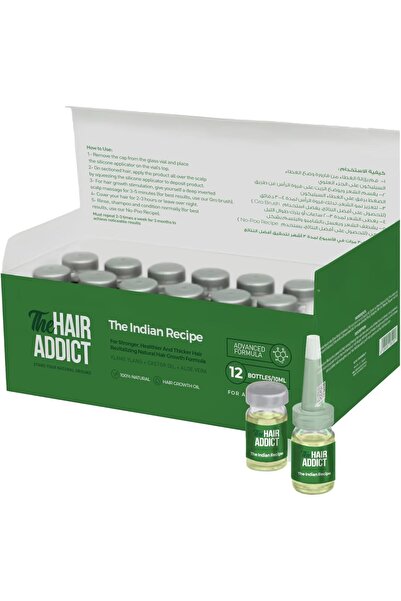Generic ١٢ زجاجة - زيت طبيعي لنمو الشعر واللحية من الوصفة الهندية (مُدمن الشعر)