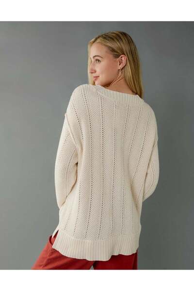 AMERICAN EAGLE سترة AE طويلة لعطلة نهاية الأسبوع