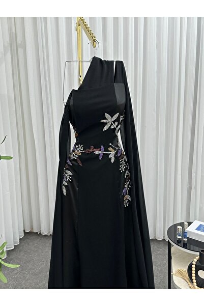 Heidi Black two-fabric embroidered dress