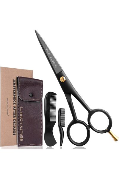 Generic مجموعة مقصات اللحية والشارب الألمانية من بيوتي آند كرافتس، مقاس 5 بوص...