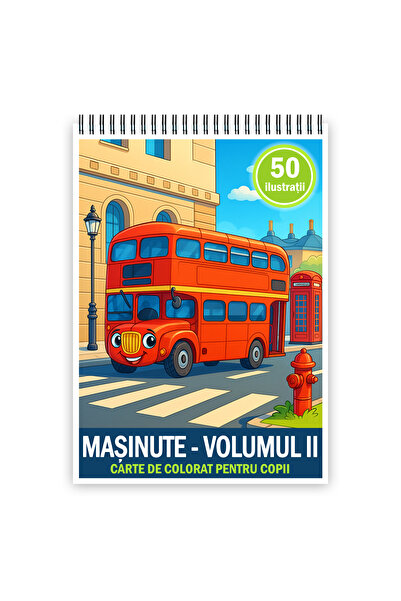 Legendary Gifts Carte de colorat, 50 de ilustratii Masinute - Volumul II, 106 pagini, A5