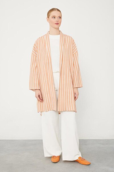 Levidor Patterned Mustard Striped Kimono Set